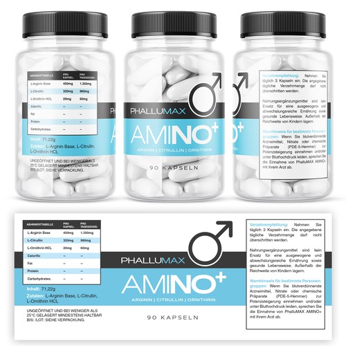 Label for a amino-acid supplement Design by Manthanshah