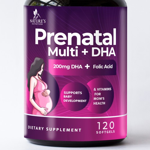 Prenatal Vitamins Label Design needed for Nature's Nutrition Réalisé par R O S H I N