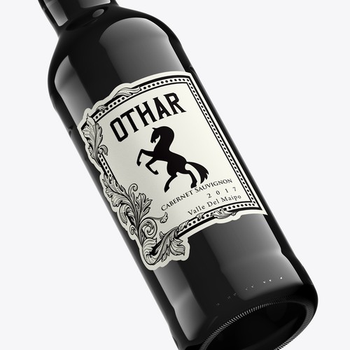 Wine labels inspired in Atilas Horse Design by Shark1@