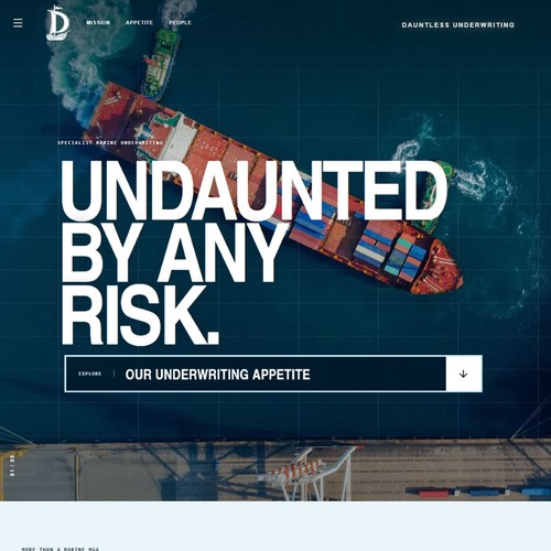 "Ship Insurance Website Design" winning Web page design