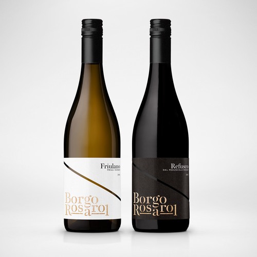 Design vincitore del contest "New Label for Borgo Rosarol Wines to conquer new markets!"
