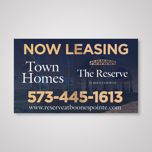 Designer needed: Eye Catching Now Leasing sign for New Apartment Development Design by @Franshi