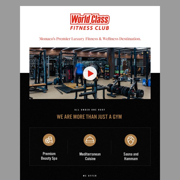 Email design for World Class Monaco