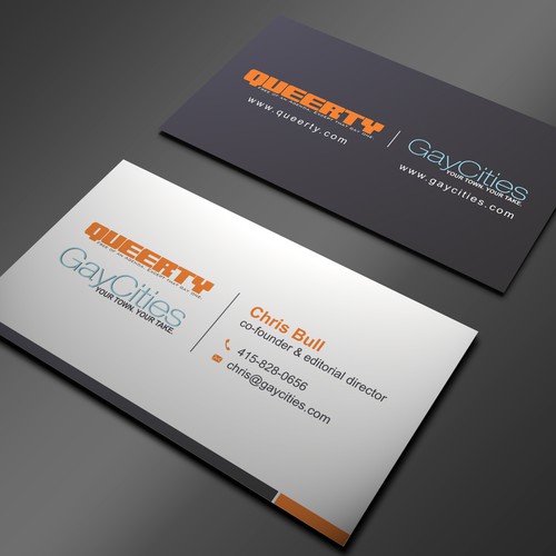 Create new business card design for GayCities, Inc., which runs Queerty.com and GayCities.com,  Réalisé par rikiraH