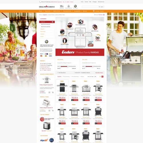 Online-Shop Design: New design for grill-profi-shop.de デザイン by Technology Wisdom