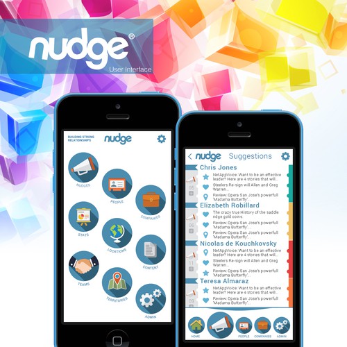 Two-screen design refresh for sales application on phone/tablet Design by Diego99