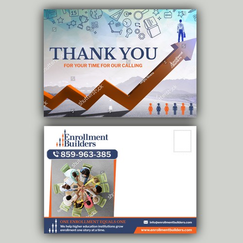 Design a thank you card for us to send to clients using our ad creative as inspiration Design by allMarv