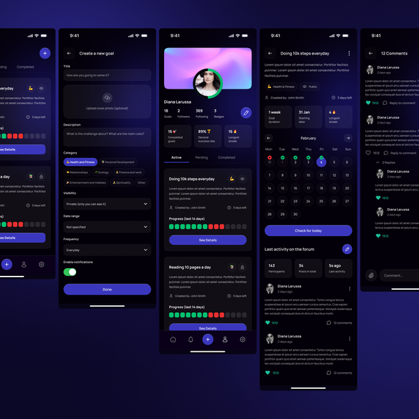 Social goal tracking app