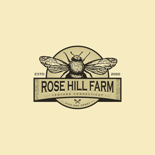 Historic New England Farm producing elegant honey ISO a legacy worthy logo Design by R A P