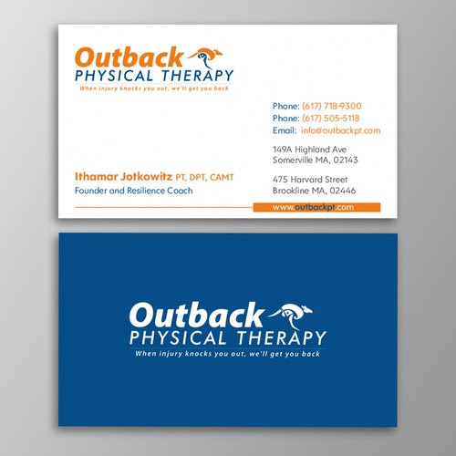 Business card for 2 clinic physical therapy office Design by Design sp