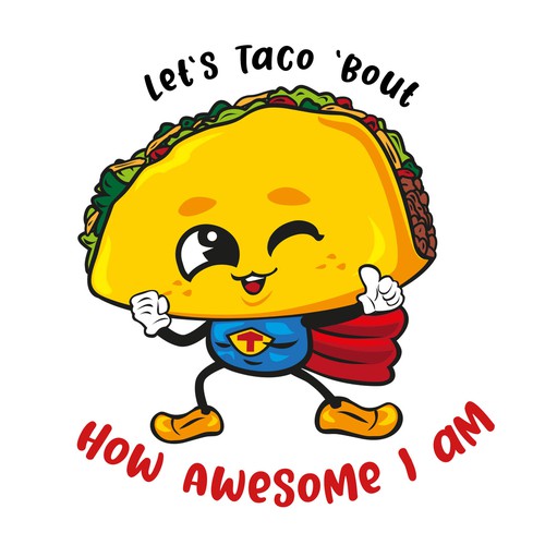 Taco t-shirt designs for children's clothing company. Design by Ronny Hermawan