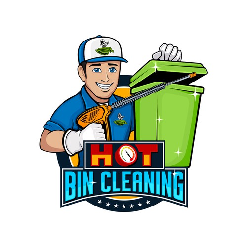 Hot Bins Cleaning - Trash Can Cleaning Design by dannyoval