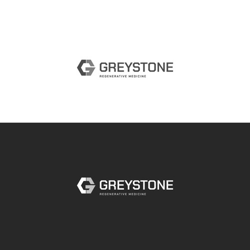 I like the lettering of Greystone here.  And then below Greystone a grey, stone-like structure with mortar or joints in -ontwerp door Junaid.J