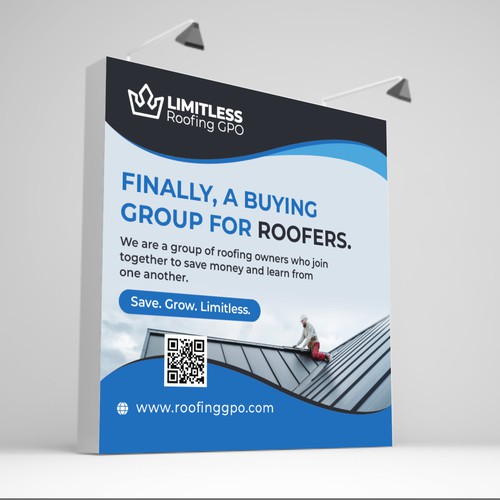 Design a tradeshow backdrop for roofing buying group Design by DezinDragonz