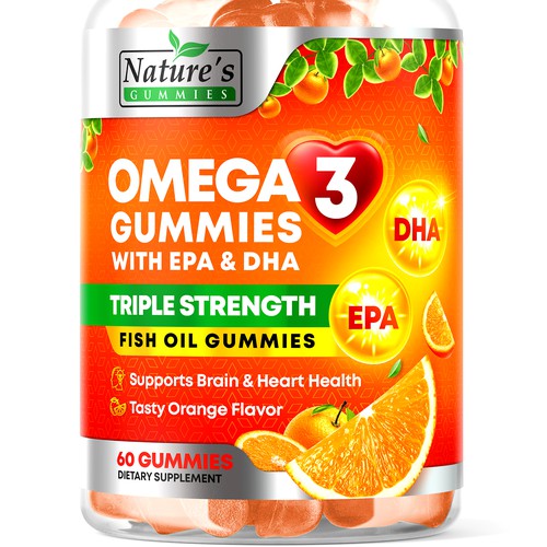 Tasty Omega 3 Fish Oil Gummies Design needed for Nature's Gummies Design by rembrandtjurin