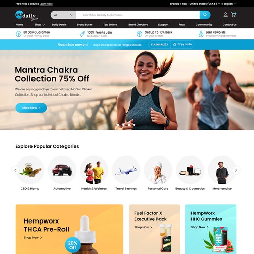 Revamp our e-com website! Design by Adventix