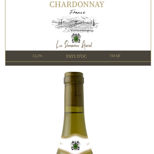 Burgundy Type Label / Chardonnay Design by asgraphic