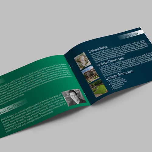 Create an upscale brochure for Terra Bella Landscape Architecture Design by Pocahontas