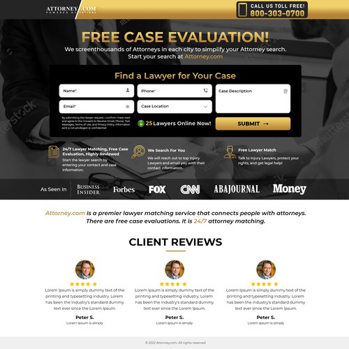 Design a Landing Page for Attorney.com Design by Atul-Arts