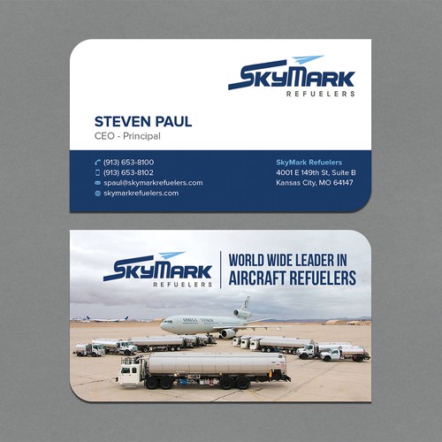Need business card redesign for Aircraft Truck Fueling company Design by CurveSky™ ☑️