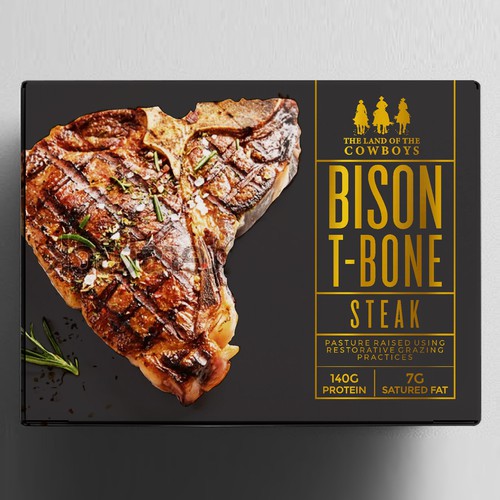 BISON T-BONE STEAK - FROM THE LAND OF THE COWBOYS Design by neoflexdesign