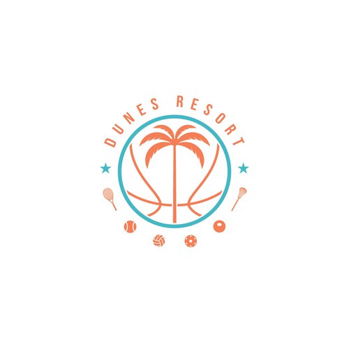 DUNESRESORT Basketball court logo. Diseño de Happy Virus