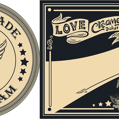 Ice Cream Container Labels for Love Creamery Design by Ani_MIlkshake