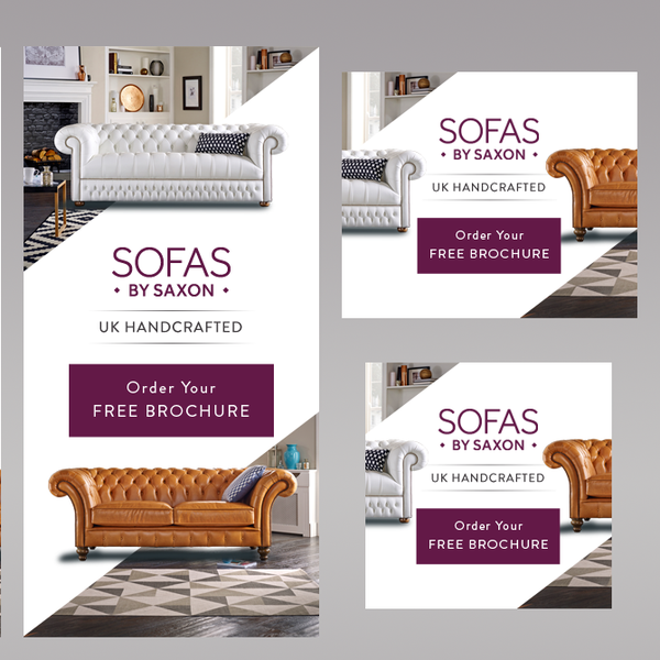 Banner set design for Sofas by Saxon