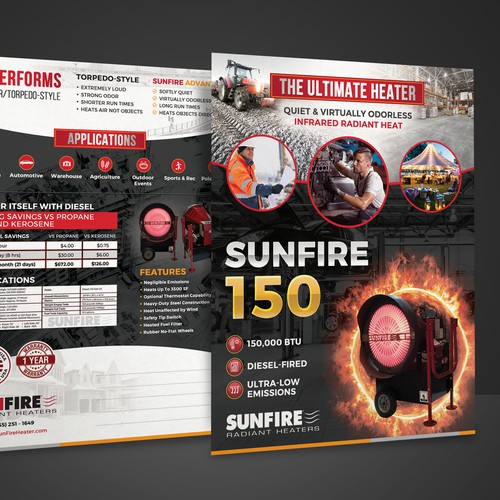 Creative Flyer for a highly unique and heavy-duty Portable Heater Design by Elven Song