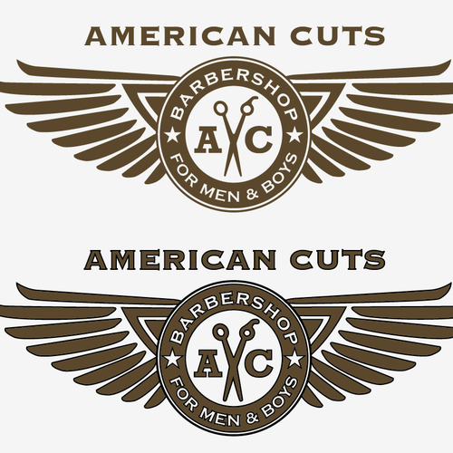 Logo for American Cuts Barbershop Design by Gal 2:20
