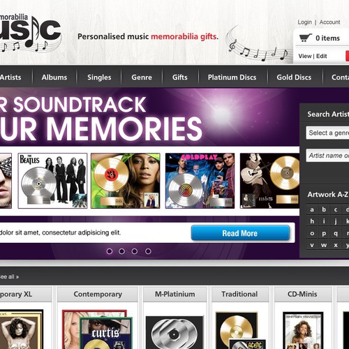New banner ad wanted for Memorabilia 4 Music Diseño de samuele