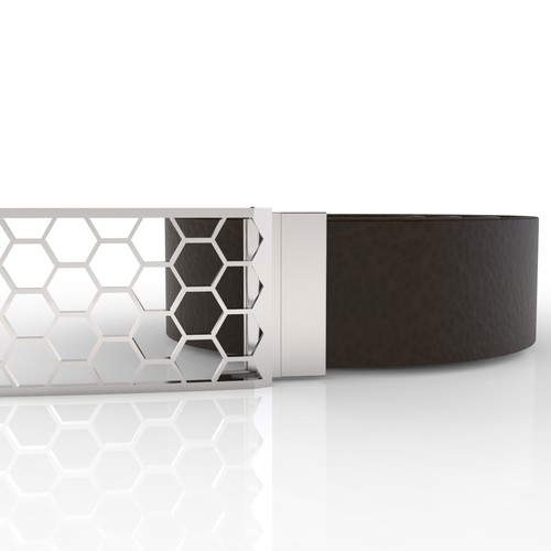 Carbon Nanotube inspired custom belt buckle design Diseño de Valentino V