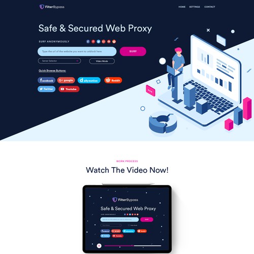 page design for proxy site ( FilterBypass.me )  page design contest