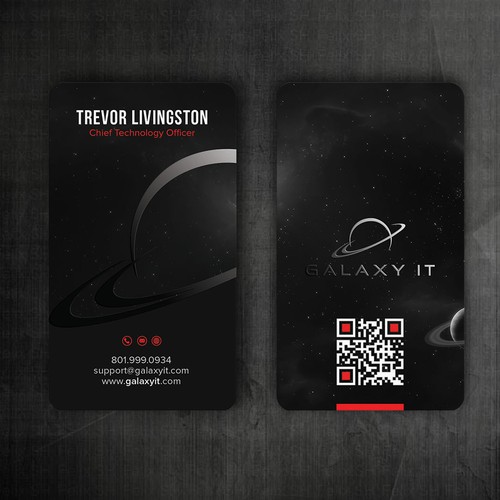 Create a Stellar Space-Themed Business Card for Galaxy IT Design by Felix SH
