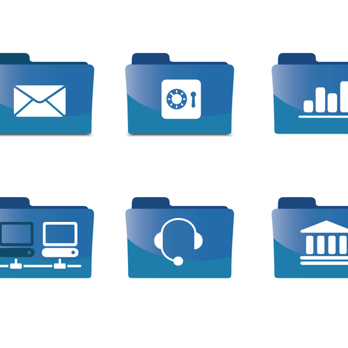 Design di Set of 6 icons for technology company di stefano cat