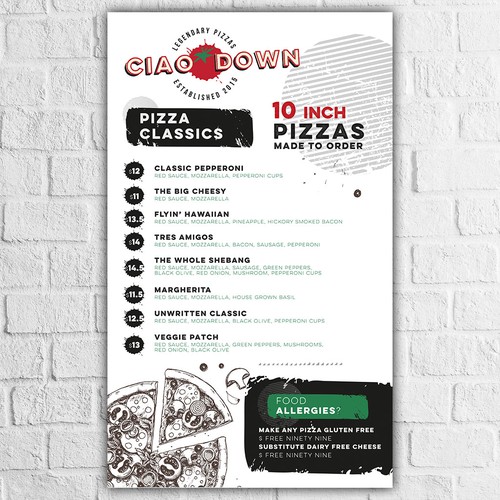 SigalDesignsさんのLegendary Pizza Menu Boards for adventurersデザイン