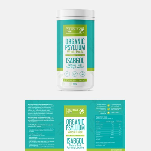 Organic Psyllium Whole Husk Label Design by Totoya