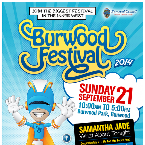 Burwood Festival SuperHero Promo Poster Design by Gohsantosa