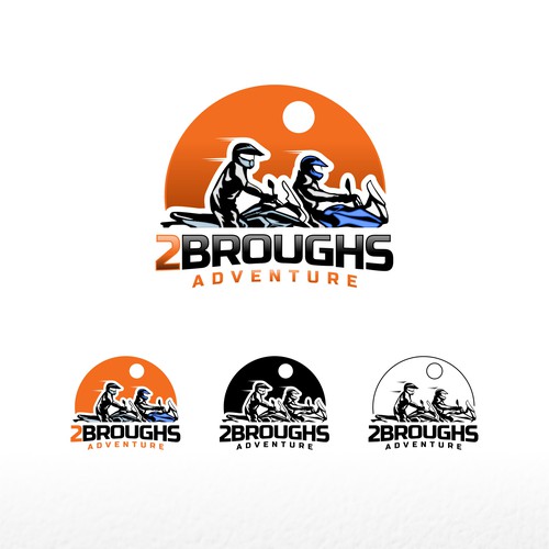 2Broughs Adventure Motorcycle Logo Design by srontovs