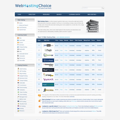 Redesign WebHostingChoice.com Design by judiart