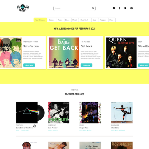 Designs | Design a vintage record store inspired music website! | Web ...