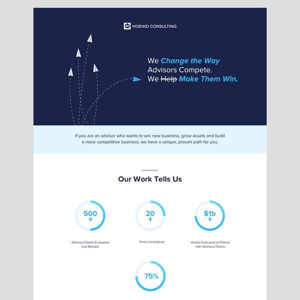 Diseño de | EarPhunk | titulado "Landing Page for Moenio Consulting"