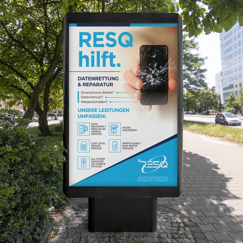 Clean & Nice Poster for Cell Phone Repair & Data Rescue Company Design by inventivao