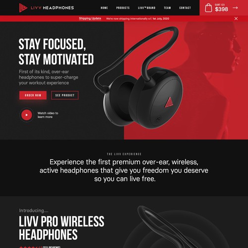 Active headphone website redesign Web page design contest