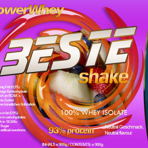 Striking, colourful, fruity label needed for the best Protein Design by Maka2