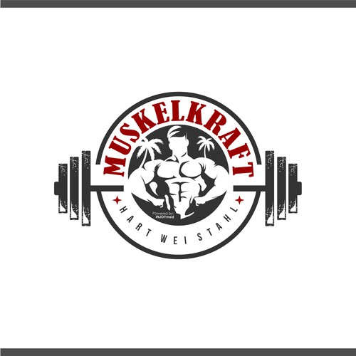 Create a logo for cool outdoor Gym in the „golden age Bodybuilding times“ style. Design by Dheldraw