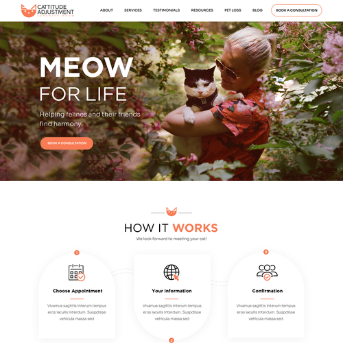 Create a website refresh for a cat behavior consultant! Design by Pinku