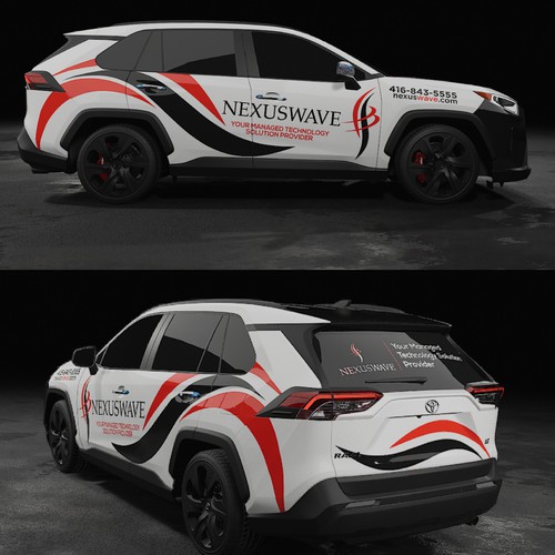 futuristic technology vehicle wrap for IT solutions company. Design by icon89GraPhicDeSign