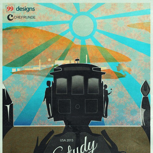 Design a retro "tour" poster for a special event at 99designs! Design by anjazupancic132