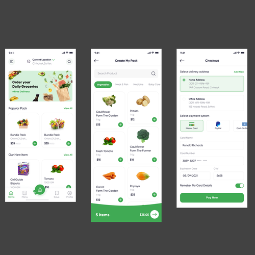 Farmers Market App Design by Shags.thedesigner